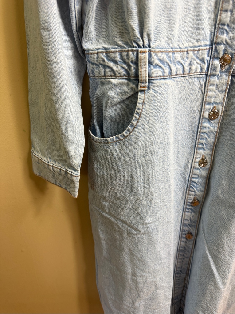 NWT Zara acid wash long sleeve denim dress XXL - Picture 7 of 10